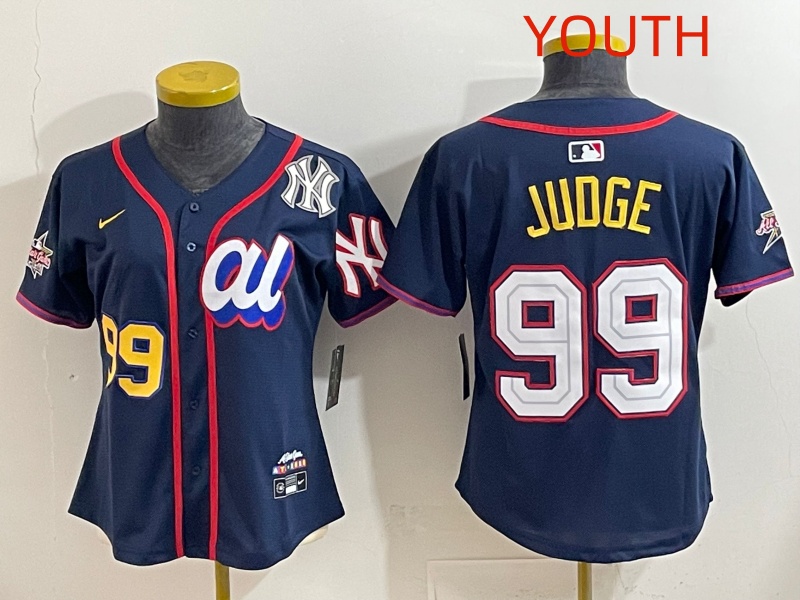 Youth 2025 New York Yankees #99 Judge dark Blue All star Nike MLB Jersey style 0022